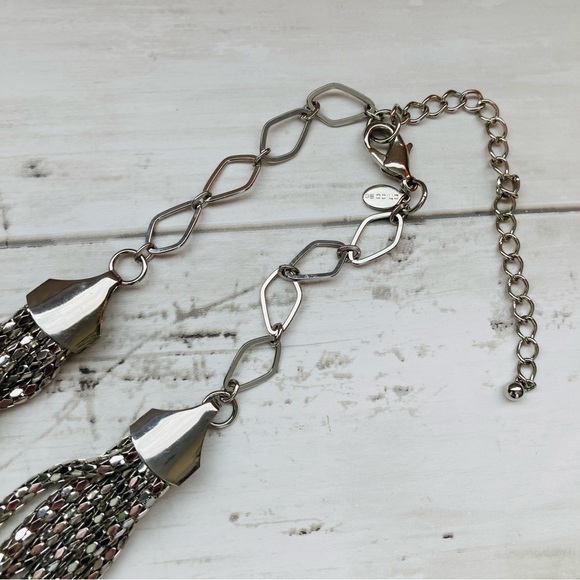 Chico’s Six Strand Multi Layered Silver Tone Necklace - Picture 5 of 11